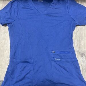 Jaanuu Women's Galaxy blue  V-Neck Short Sleeve Top